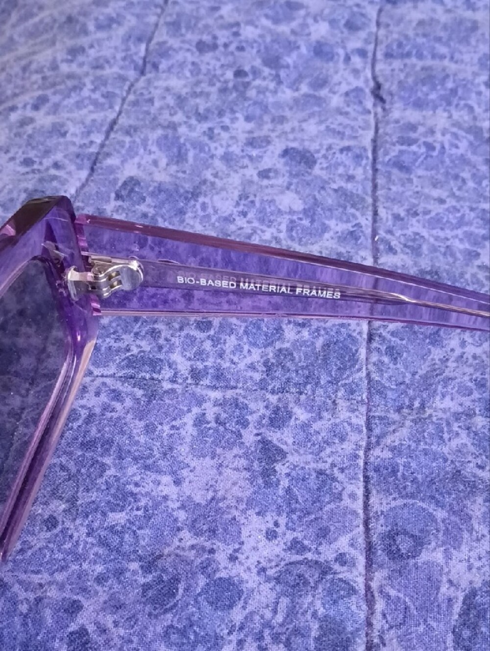 Ray-Ban Translucent Purple Rectangular Sunglasses - Picture 3 of 4